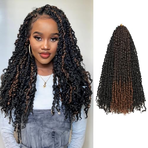 20 Inches 8 Packs crochet twists pre looped,Mixed Colors Combo Pack(6 packs 1B+ 2 pack T1B/30),Passion Twist Crochet Hair-Super Long Pre-twisted Pre Looped Hair Extensions(20"-8 Packs,1B+T30)