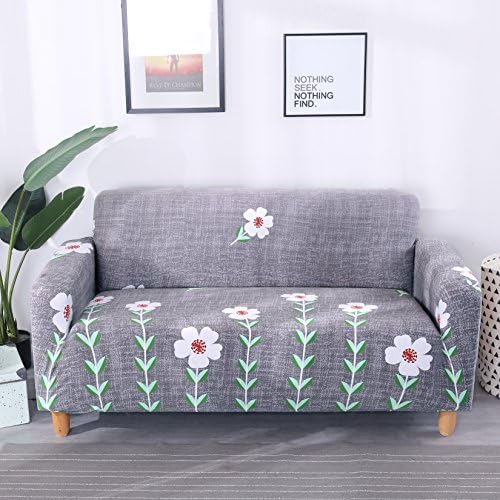 Lamberia Printed Sofa Cover Stretch Couch Cover Sofa Slipcovers for 4 Cushion Couch with One Free Pillow Case (Little Flower, Sofa-4 Seater)