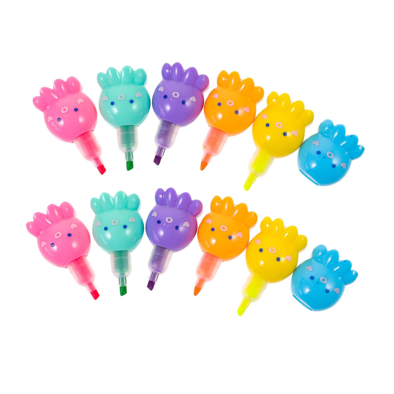 GALPADA 2 Set Evidenziatori Mini Impilabili di Polpo Fluorescenti Colorati per Scuola Ufficio Domestico Design Compatto e Portatile per Scrivere e Colorare