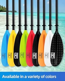 OCEANBROAD Adjustable Carbon Fiber Kayak Paddle 86in/220cm to 94in/240cm Kayaking Oar with Paddle Leash 1 Paddle, Blue