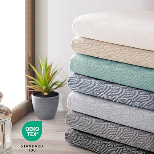 Textil-home Bettüberwurf, Mehrzweck/Plaid 130 x 180cm Dante - Eignet Sich als Sofaüberwurf und auch als Tagesdecke. Farbe Grau