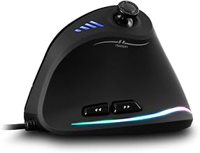 ZELOTES 垂直ゲーミングマウス 人間工学に基づいたマウス 有線ゲーミング 11 個のプログラム可能なボタン 10000 DPI 128KB オンボードメモリ RGB ライトベルト PC ム用