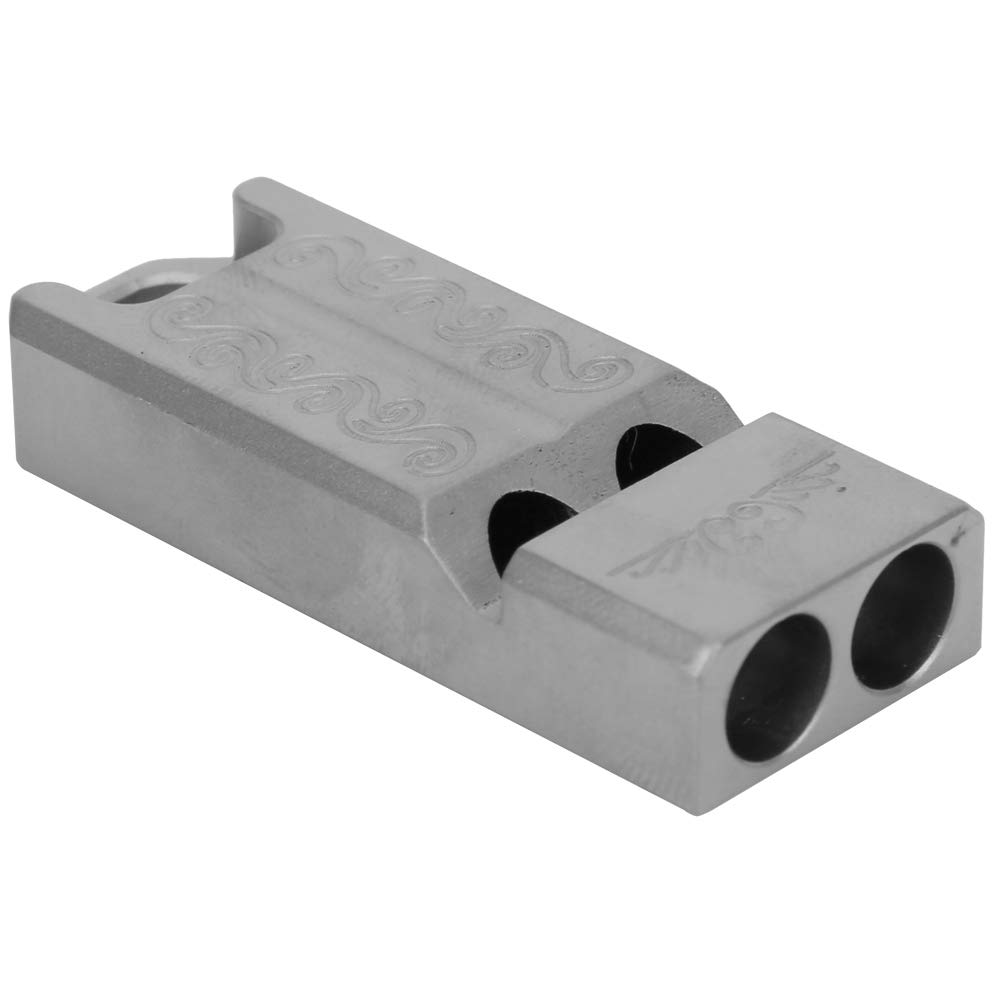 Alloy Alloy Outdoor Camping Double Tube Whistle Pendant, Emergency Survival SOS Tool with Clear Sound, Exquisite Carving, Durably and Lightweight, Includes Lanyard