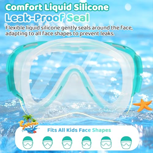 Set de Snorkel Infantil Vvinca Kids Snorkel Set 3-14 con Máscara de Natación a Prueba de Fugas miniatura 5