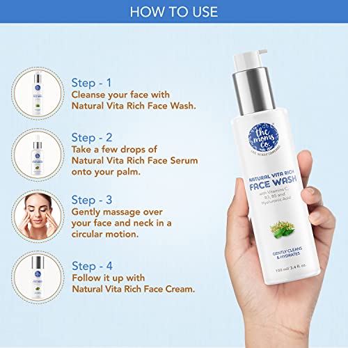 The Moms Co. Natural Vita Rich Face Wash | All Skin Types | With Vitamins C, B3 & B5, Neem Extract and Witch Hazel (100ml) - Image 4