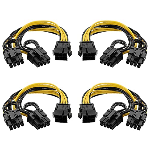 Xhwykzz 6 PCIe - 2 x PCIe 8 (6 + 2) broches carte mère graphique carte vidéo PCI-e Splitter Hub câble d'extension d'alimentation (4pcs / paquet)