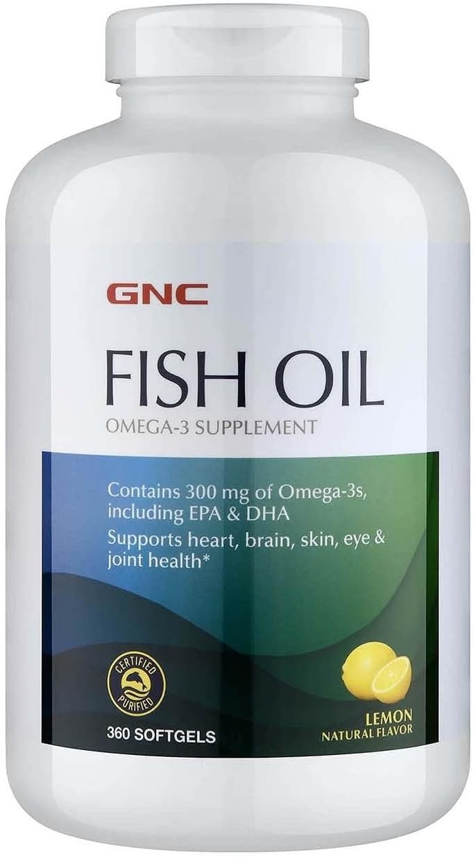 GNC Fish Oil Omega 3 Supplement, 300mg EPA...