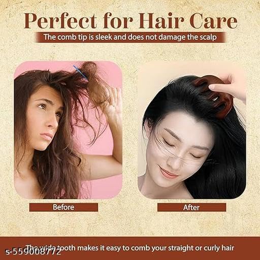 KENYS Wooden Scalp Massage Comb Natural Wood Comb Wide Tooth Hair Comb Head Massage Tool Meridians Scalp Massage Gua Sha Comb 1