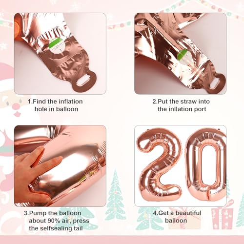 Image of 2026 Balloon Numbers Party Decorations, 40In Rose Gold Balloons | Eye-catching Appearance, Perfect Decorative Centerpieces, Convenient Self-sealing Structure, Widely for Various Occasions