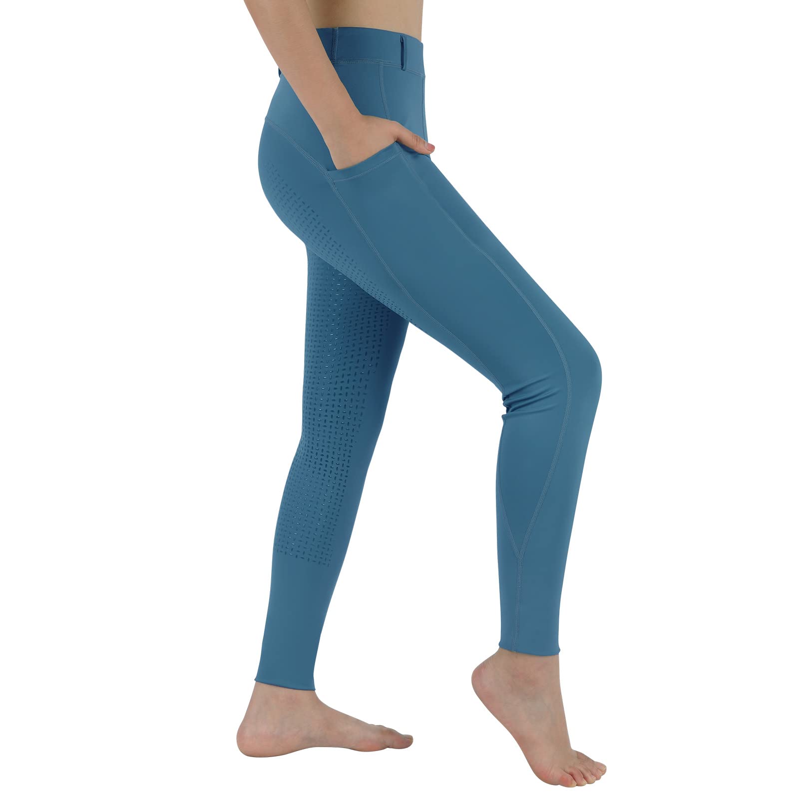 beroy Pantalones de equitación para niñas, pantalones de equitación para niños, con bolsillos de silicona