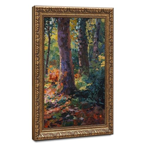 Peinture à l'huile de forêt pour habiller un grand mur vide avec élégance