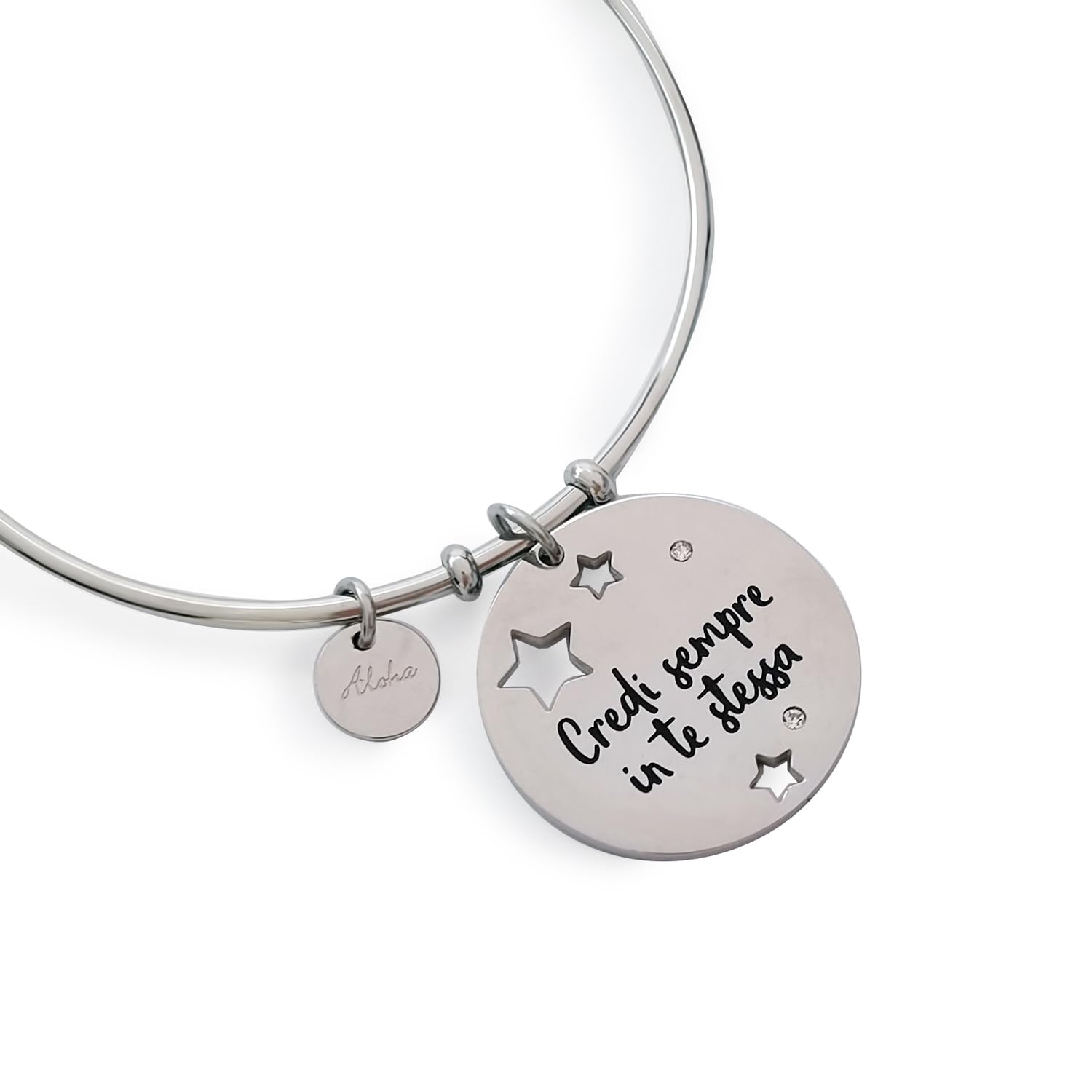 Aloha Bracciali in acciaio per donna con frasi su amicizia, amore e sogni