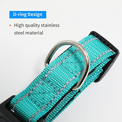 Lievuiken 2 Pieces Reflective Dog Collar With Safety Locking Buckle, Adjustable Soft Breathable Comfortable Nylon Pet Collar For Small, Medium And Large Dogs, 5 Sizes #TOP6