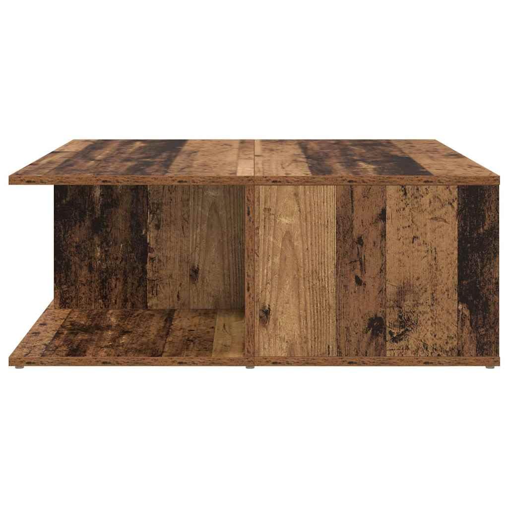 Tavolino da salotto in legno ingegnerizzato legno antico 80 x 80 x 31 cm con 2 cassetti e ripiano, mobiletto contenitore salvaspazio per soggiorno, camera, ufficio