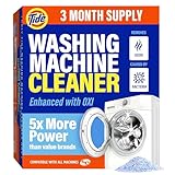 Washing Machine Cleaner by Tide, Washer Machine Cleaner with Oxi for Front and Top Loader Washer Machines, Deep Cleaning Odor Eliminator, 3 Month Supply