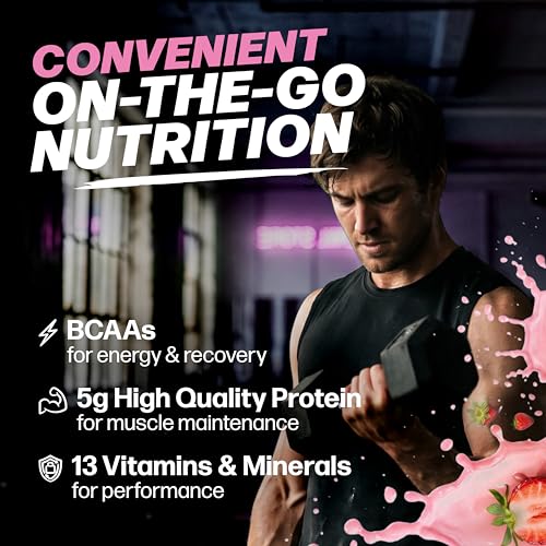 Image of Braven Bar Strawberry Energy Bars (1.59 oz, Pack of 10) - Performance Fuel On the Go - Soft & Chewy Candy-Like Texture - 13 Vitamins & Minerals - No Caffeine, No Crash - No Artificial Dyes - Gluten Free