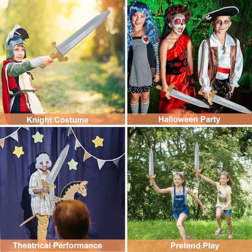 MLKGZ 2pcs Toy Sword for Kids,Plastic Roman Sword with Sheath for Boys Pretend Play,Knight Costume,Role-Play Accessory,Halloween (2pcs)