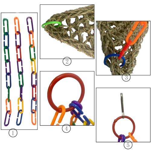Image of Bird Seagrass Mat Conure Hammock,Parrot Swing Toys Small Triangle Seagrass Woven Birds Net Climbing Chewing Bird Cage Accessories for Parrot Budgies Lovebird Canary Cockatiel Finch Cockatoos