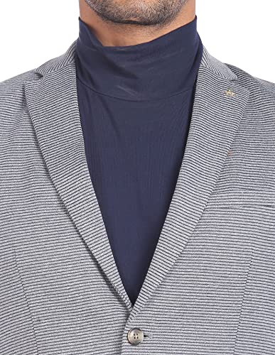 Image of Arrow Men Grey Single Breasted Striped Casual Blazer Regular
