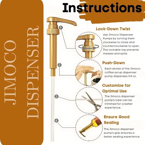 Jimoco® Syrup Pump Dispenser + Torani® Pumpkin pie Syrup, 25.4 oz - Coffee Syrup Pump & Flavoring Bundle - image 2
