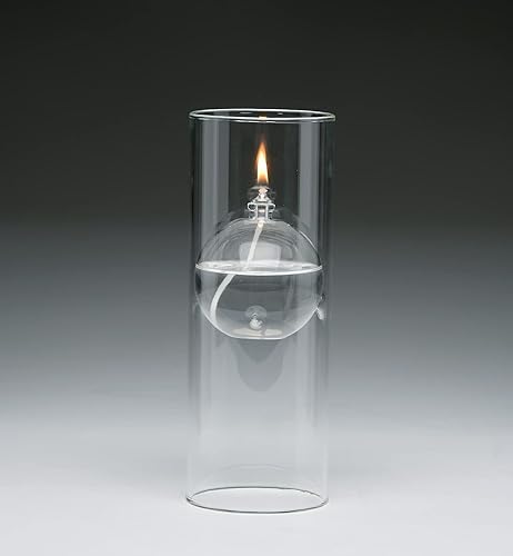 Miniatura 8 de La lámpara de aceite de vidrio transparente Transcend moderna es un regalo único para ella El Bliss Petróleo Candle parece flotar en el soporte de