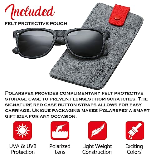Image of PolarSpex Polarized Sunglasses for Men and Women | UV Protection, Durable Lightweight Frame, Retro Style, Felt Carrying Case, Clear Vision for Driving, Fishing & Everyday Wear.