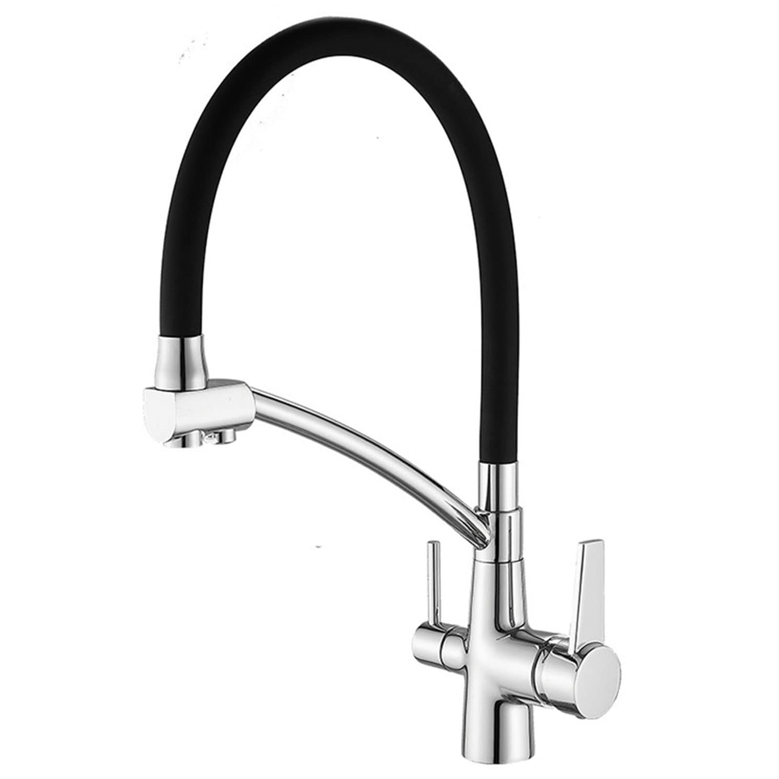 Robinet d'évier de cuisine 3 en 1 eau saine et design arc élevé