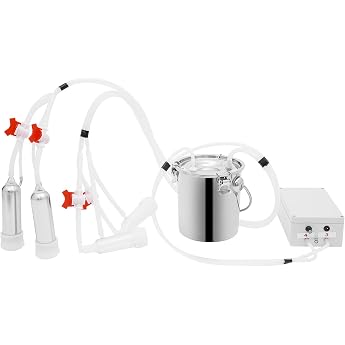 Milking Machine Electric Goat Milking Machine Automatic Pulsating Vacuum Pump for Milking Automatic Stop Household Pulse Milking Machine for Home Cows Goat 3L