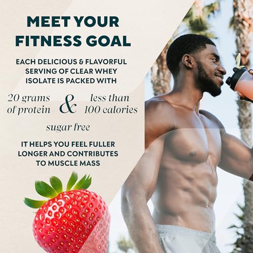 Image of Myprotein Clear Whey Isolate Protein Powder, 35 Servings, (1.9lbs) Strawberry, 20g Protein per Serving, Naturally Flavored Drink Mix, Daily Protein Intake for Superior Performance
