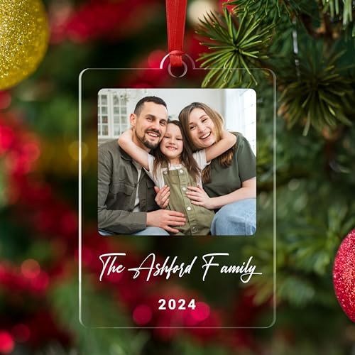 Custom Photo Clear Acrylic Ornament, Personalized Photo Christmas Ornament, Customizable Memorial Keepsake, Ideas