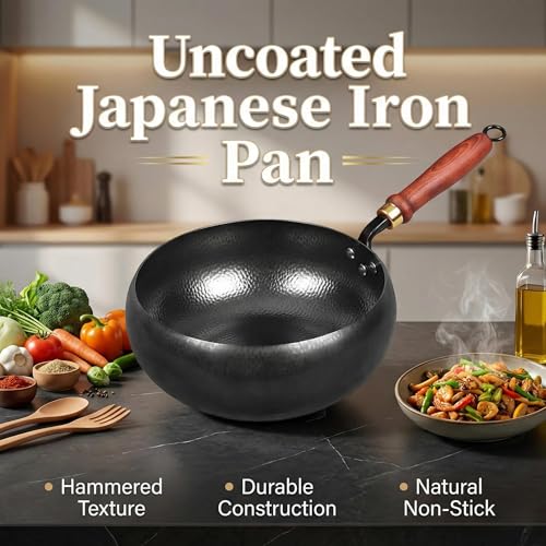 Wok de Hierro Fundido Japonés con Tapa de Vidrio 12'' miniatura 2