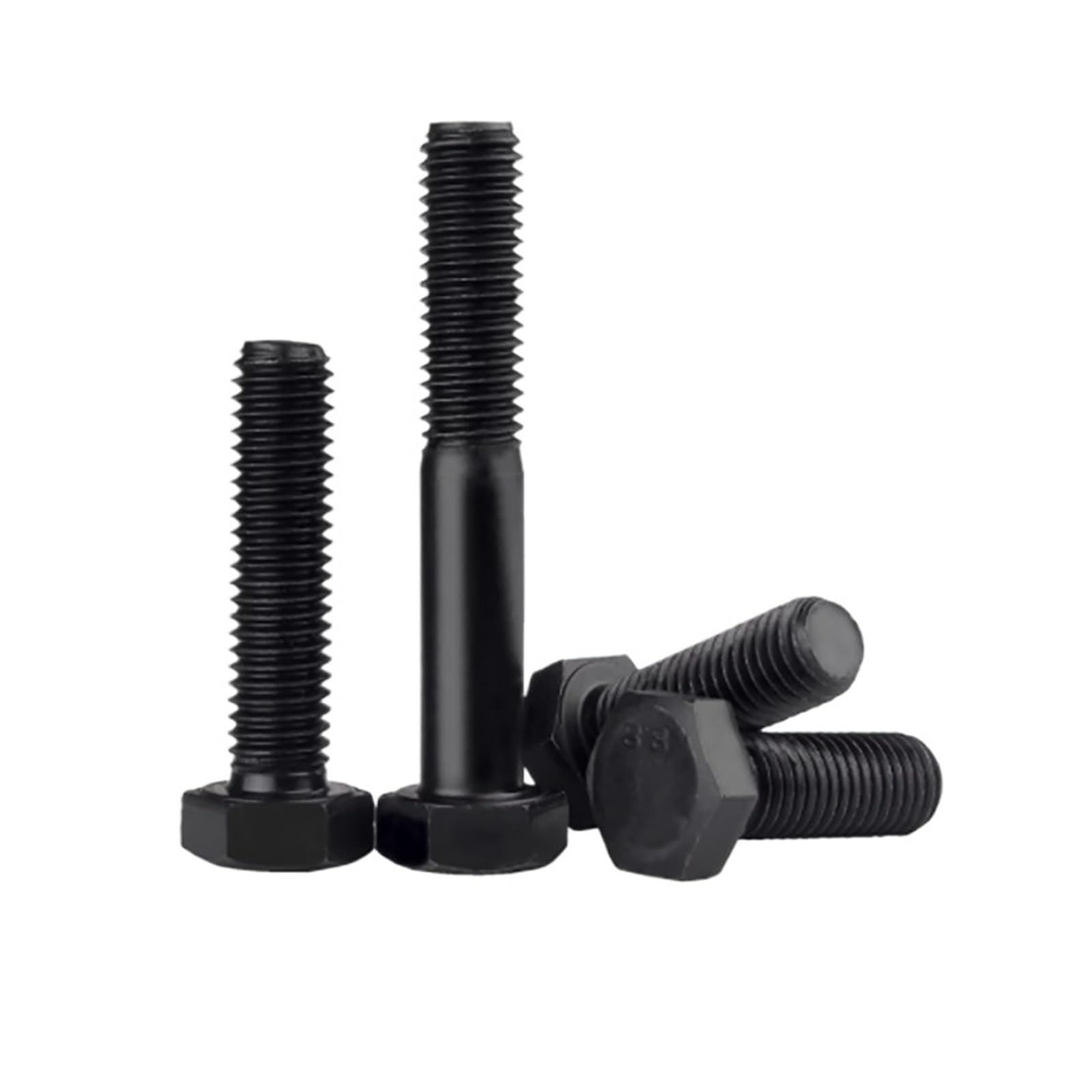 vis à tête en T Vis à tête hexagonale en acier au carbone, filetage complet et partiel, 1 pièce, M18, M20, M22, M27, boulons hexagonaux externes noirs(M20x160 1PCS)
