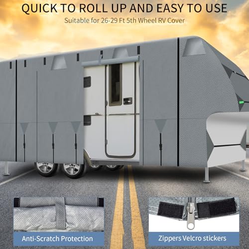 Murealy 5Th Wheel Rv Cover, Fits 26-29 Ft Fifth Wheel Toy Hauler Camper Cover thumb #6