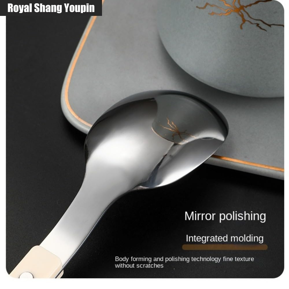 Salice Squisito Clip Per Unghie Maniglia Da Cucina Posate in Acciaio Inossidabile Stoviglie Posate Set Di Posate Coltello Da Bistecca Forchetta Cucchiaio Cucchiaino (Bianco,20 pezzi)
