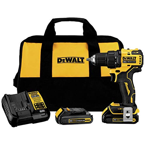 DEWALT ATOMIC 20V MAX* Cordless Drill/Driver Kit, Compact, 1/2-Inch (DCD708C2)