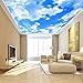 TOKMOCO Custom Ceiling Sky Wall Mural Cloud Self-Adhesive Wallpaper Kids Room Bedroom Living Room Ceiling Backdrop Wall Mural