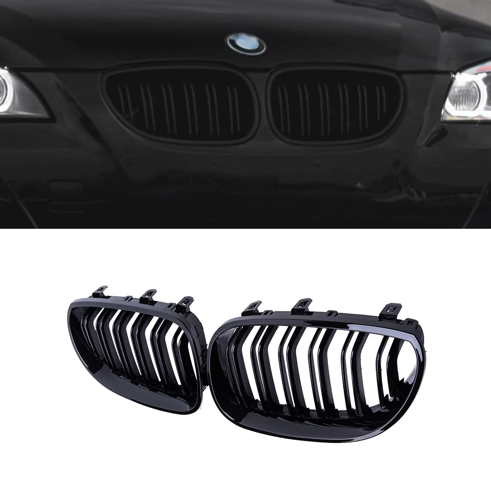 Griglia Radiatore Per BMW Serie 5 E60 E61 M5 (2003-2009) - Nero Lucido, In ABS, Sostituzione Diretta