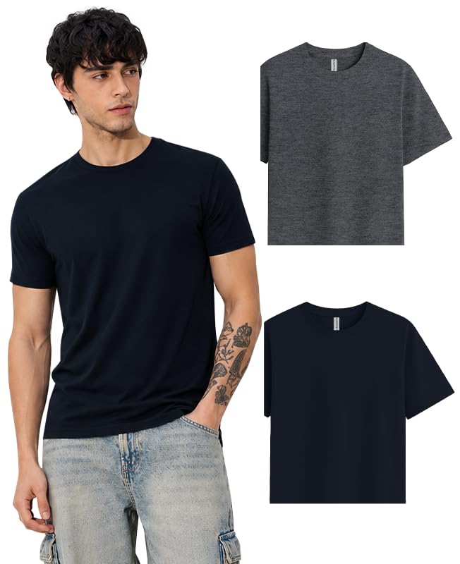 Image of Sleepynuts Men's Everyday Wear Crew Neck Regular Fit T-Shirt | Half Sleeve Solid Plain Casual T-Shirt for Men | Soft Breathable Fabric |