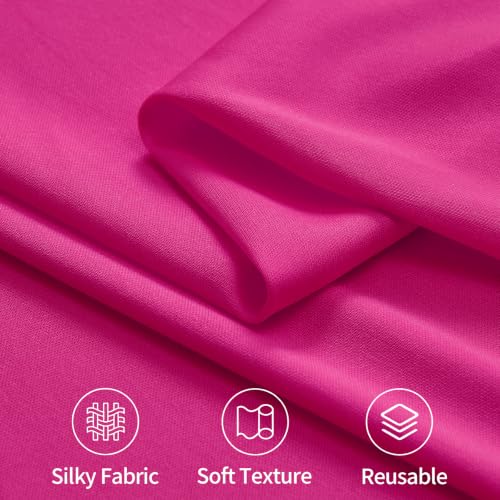 Image of 50ftx15ft Hot Pink Backdrop Curtains for Parties, Wrinkle Free Polyester Hot Pink Photo Backdrop Drapes 10 Panels 15 ft Long Back Drop Cloth for Wedding Birthday Photography Background Party