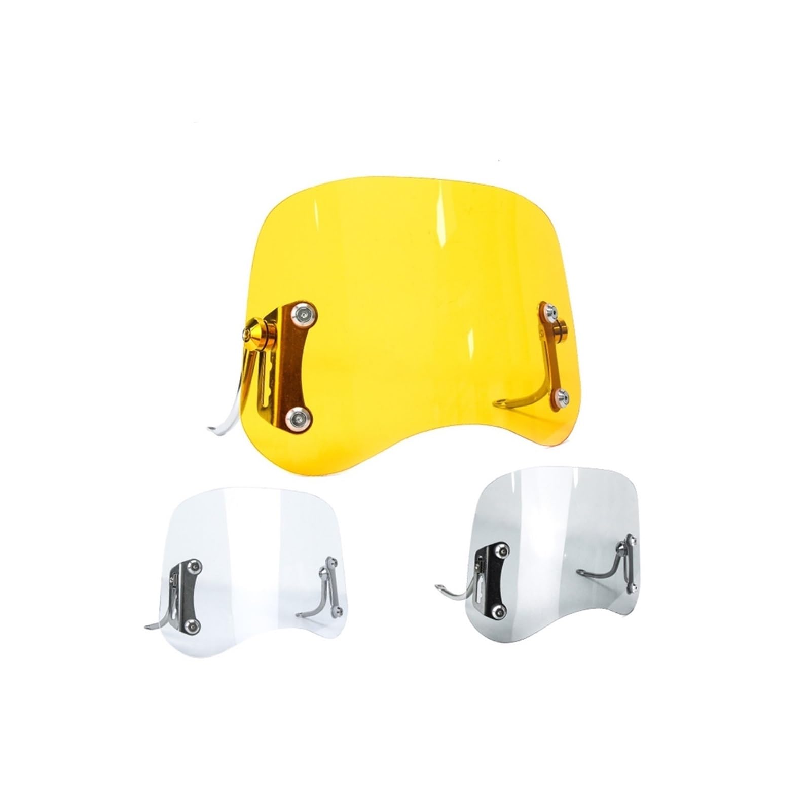 Parabrezza For Ciclomotori Parabrezza For Moto Parabrezza For Scooter Deflettore Antivento Schermo Antigraffio Trasparente/Nero/Giallo Universale(YELLOW)
