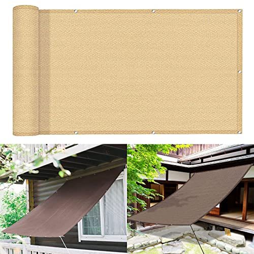 Toldo vela rectangular 1.8x8.5m amarillo arena, lona de sombra con protección UV 2