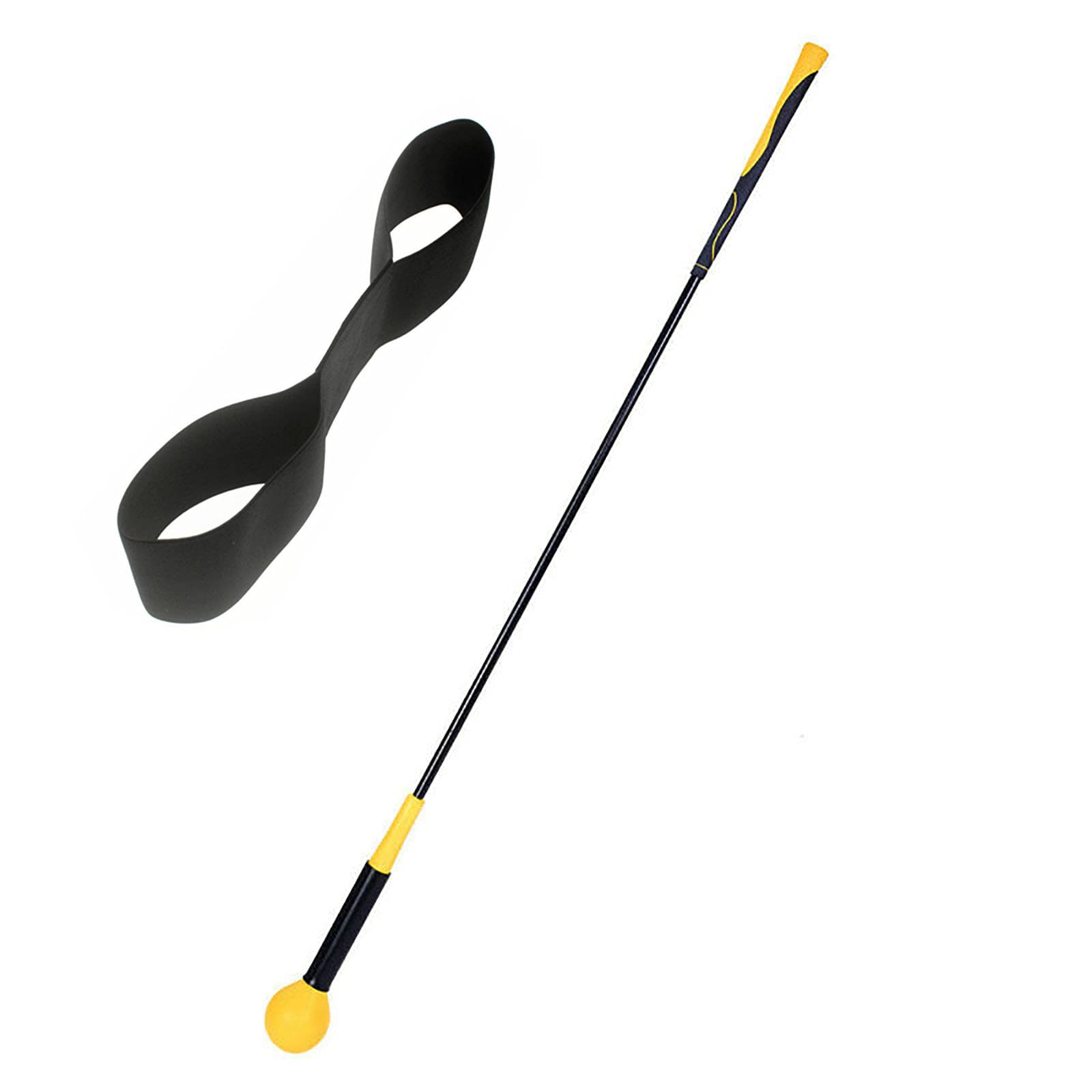 Golf swing trainer assists in the correction of strength grip speed and flexibility trainer, suitable for indoor cutting and hitting practice [with elastic belt]