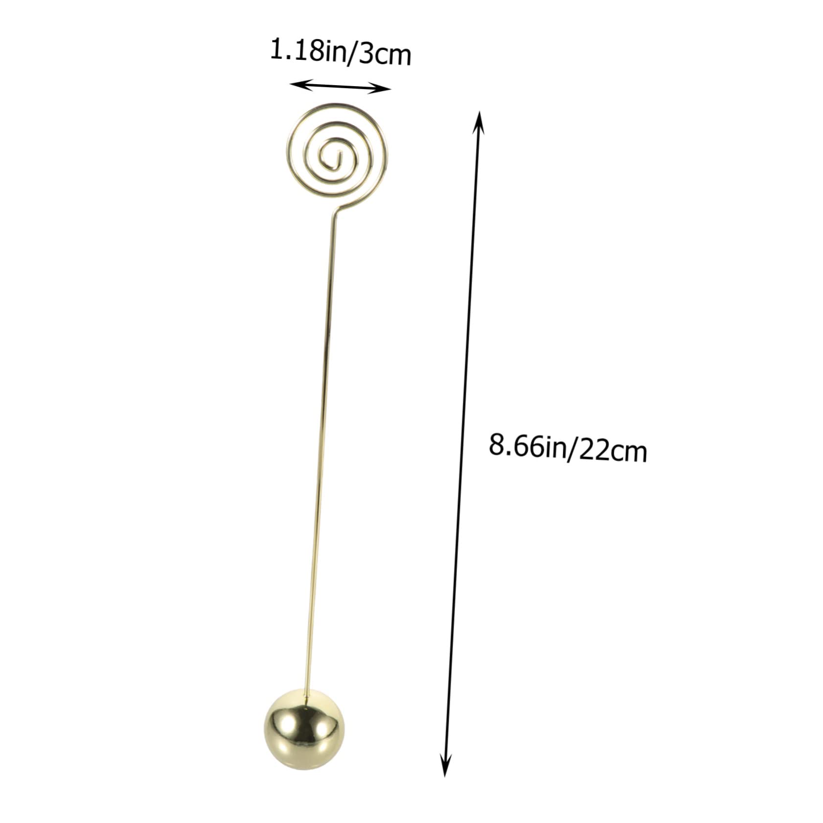 Housoutil Table Number Clip Stand Elegant Memo Holder for Photos Table Numbers Decorative Spherical Base Design Stainless Steel for Events Desktop Organization