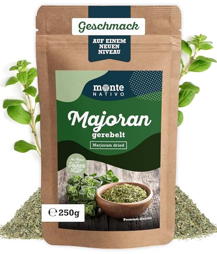 Mejorana gerebelt Monte Nativo (250 g) – Mejorana seca suave y aromática ideal para cocinar y condimentar – hierbas y especias de Monte Nativo