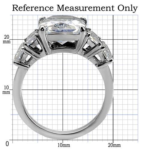 Radiant Cut Cz Cubic Zirconia Stainless Steel Engagement Party Ring Women's sizes2