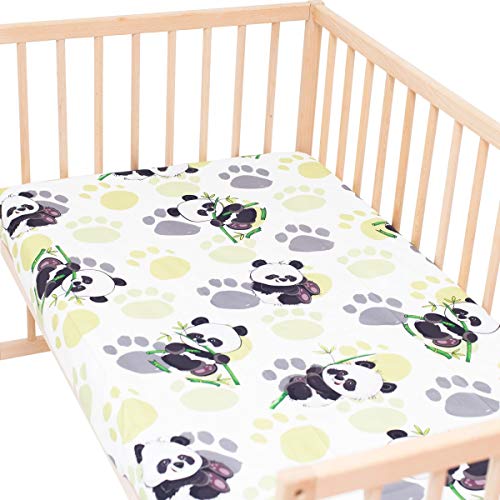 Bambou panda Drap housse Pati'Chou 100% Coton motif animaux pour lit bébé 60x120 cm