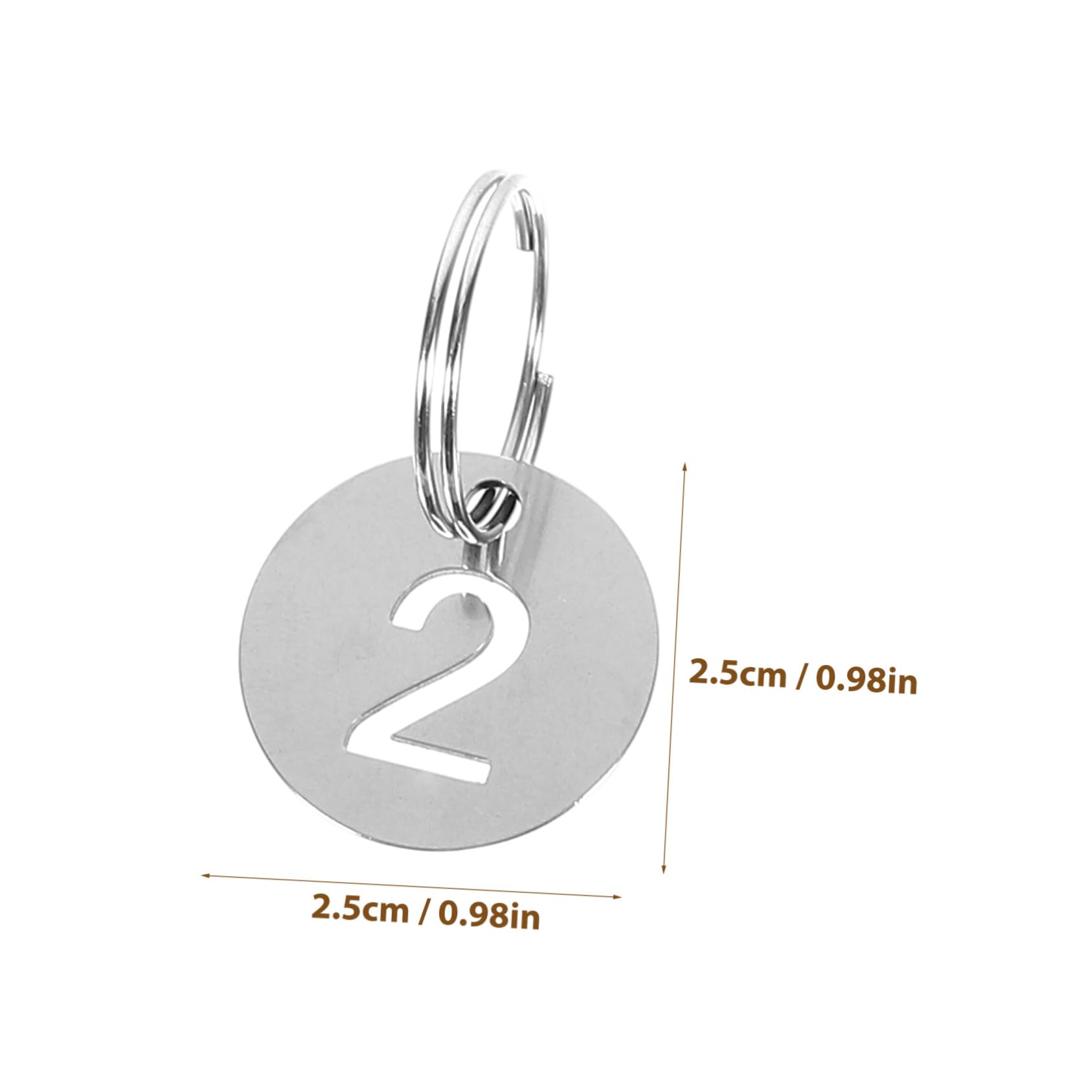 50 Etichette Numerate Acciaio Inox - 1-50, Con Portachiavi, 23x23 Mm - Foto 4