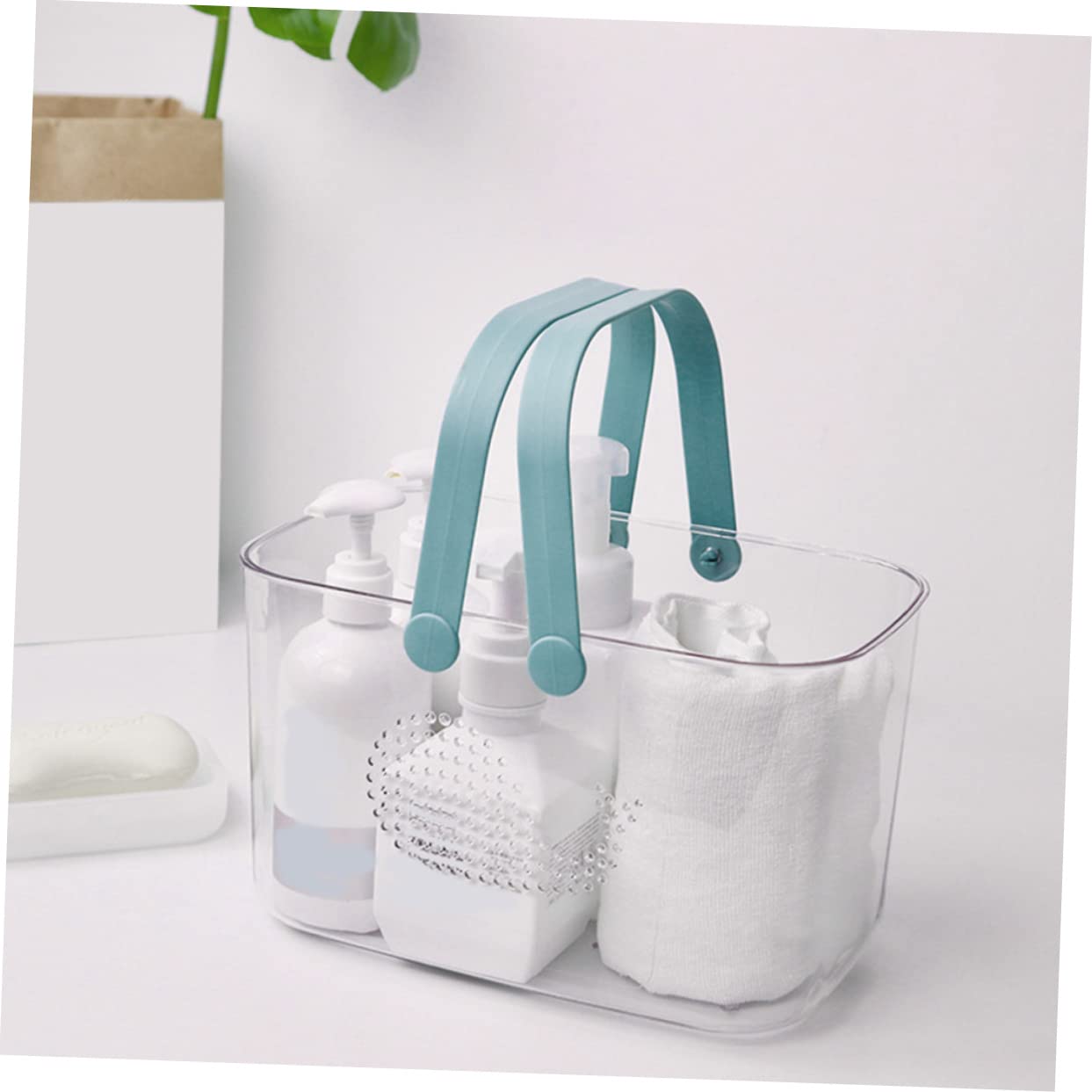 Ciieeo Cesta De Ducha Organizadora De Plástico Con Asa Cestas De Plástico Para Baño Portátiles Para Almacenamiento En Baños Pequeños