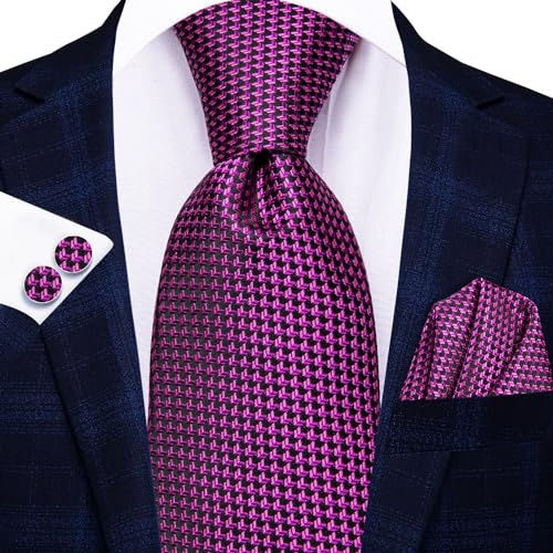 Image of Hi-Tie Men 63inches Tie Set Extra Long Necktie Paisley Tie Pocket Suqare Cufflinks Big and Tall Men Tie,Purple