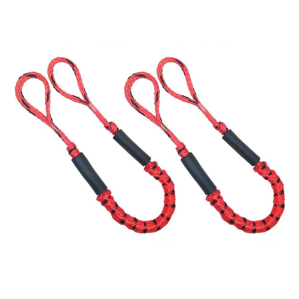 Jfgctyhxy Red 2Pcs Dock Line Mooring Rope Docking 4Ft Stretchable(Red)